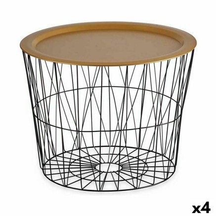 Mesa auxiliar Gift Decor JY21093L JY21093L Negro Dorado 62 x 45,5 x 62