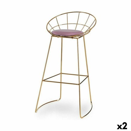 Kruk Gift Decor 026 SILLA BAR B 026 SILLA BAR B Roze Gouden Polyester