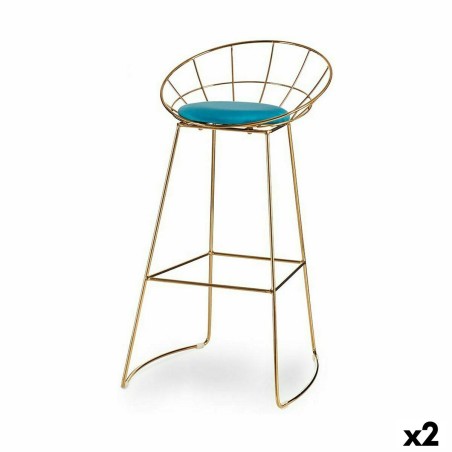 Sgabello Gift Decor 026 SILLA BAR C 026 SILLA BAR C Azzurro Dorato Pol