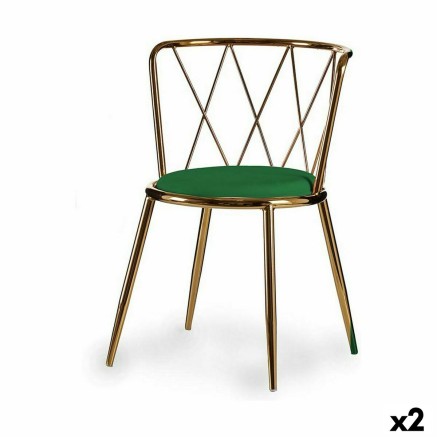 Chaise Gift Decor 006 D 006 D Vert Doré Métal 50,5 x 73 x 51 cm Losa