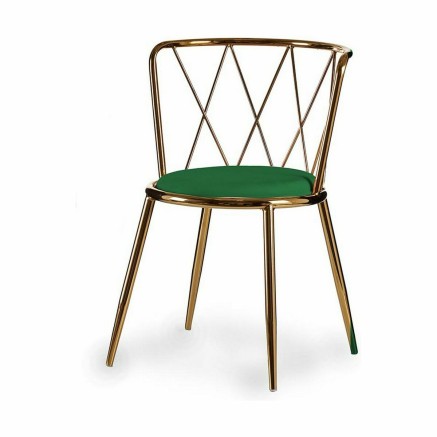 Silla Gift Decor 006 D 006 D Verde Dorado Metal 50,5 x 73 x 51 cm Romb 2