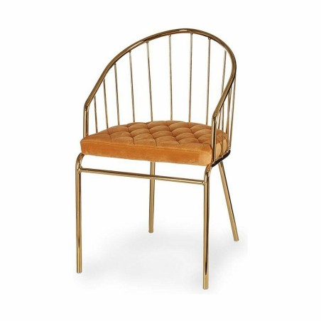 Chaise Gift Decor 019 A 019 A Doré Moutarde Polyester Fer 51 x 81 x 5