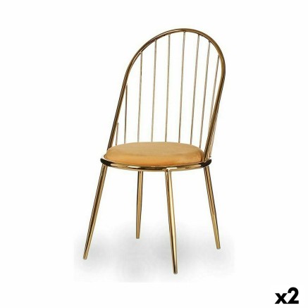 Stoel Gift Decor 036 A 036 A Gouden Mosterd Polyester Ijzer 48 x 95,5