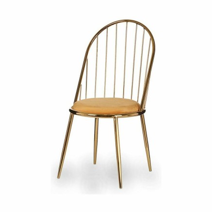 Chaise Gift Decor 036 A 036 A Doré Moutarde Polyester Fer 48 x 95,5 x 2