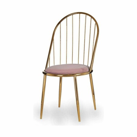 Chair Gift Decor 036 B 036 B Pink Golden Polyester Iron 48 x 95,5 x 48