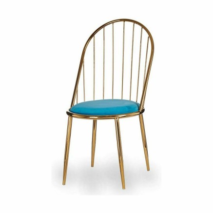 Chair Gift Decor 036 C 036 C Blue Golden Polyester Iron 48 x 95,5 x 48 2