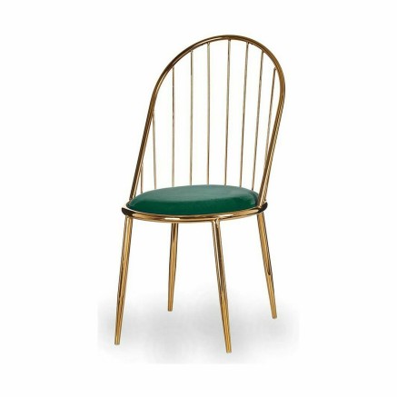 Chaise Gift Decor 036 D 036 D Vert Doré Polyester Fer 48 x 95,5 x 48 2
