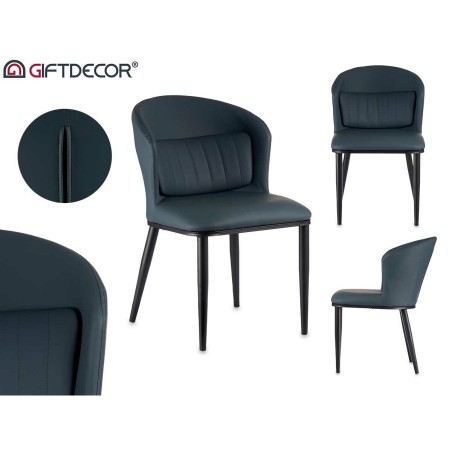 Fauteuil Gift Decor 1A 1A Bleu Noir 51 x 83,5 x 54 cm Rond (2 Unités)