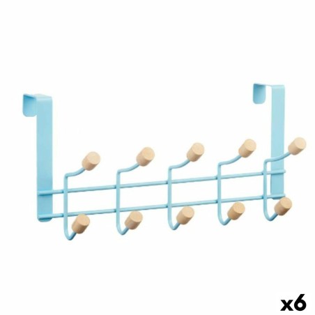 Door Coat Rack Berilo W7912-10NB-BLUE W7912-10NB-BLUE Blue Wood Metal