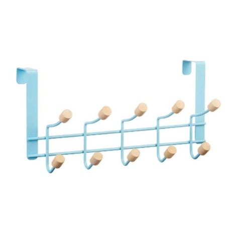 Door Coat Rack Berilo W7912-10NB-BLUE W7912-10NB-BLUE Blue Wood Metal
