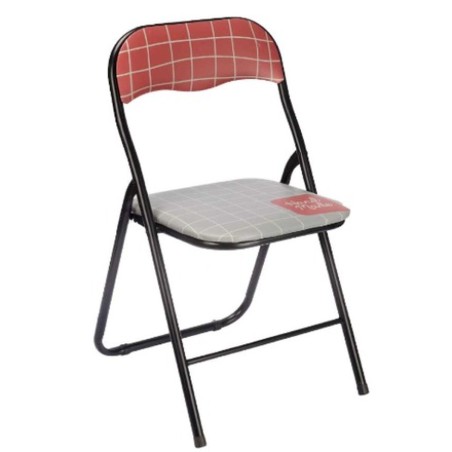 Folding Chair Gift Decor 70946 Hand Made Brown Black Grey Tile 43 x 46