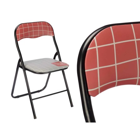 Folding Chair Gift Decor 70946 Hand Made Brown Black Grey Tile 43 x 46