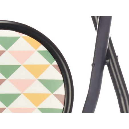 Sgabello Pieghevole Gift Decor 70950 Geometric Nero PVC Metallo 30 x 3