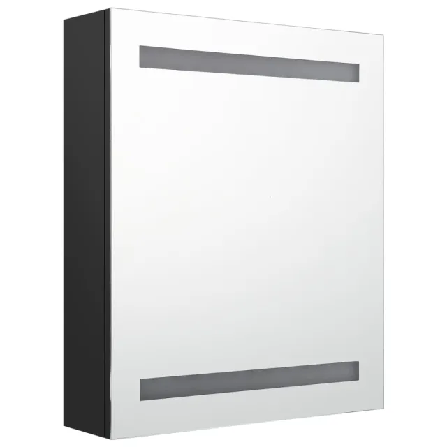 Armoire de salle de bain à miroir LED noir 50x14x60 cm