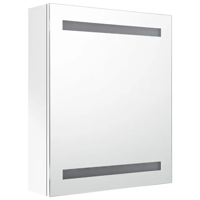 Armoire de salle de bain à miroir LED blanc brillant 50x14x60cm