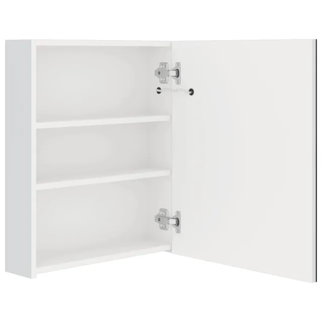 Armoire de salle de bain à miroir LED blanc brillant 50x14x60cm