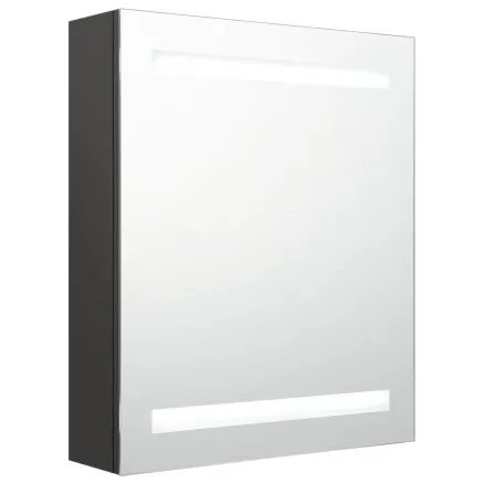 Armoire de salle de bain à miroir LED anthracite 50x14x60 cm 2