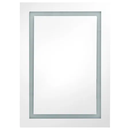 Armoire de salle de bain à miroir LED Blanc brillant 50x13x70cm