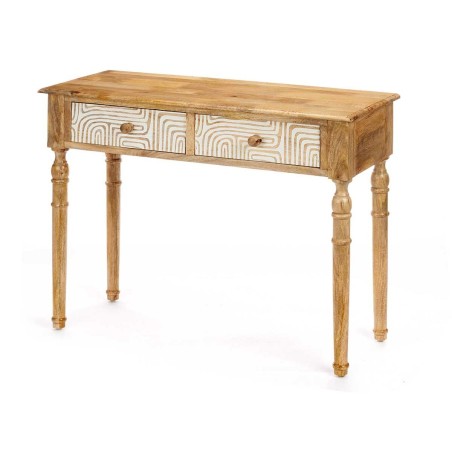 Ingresso con 2 Cassetti Gift Decor 34 34 Bianco Marrone 98 x 77 x 42 c
