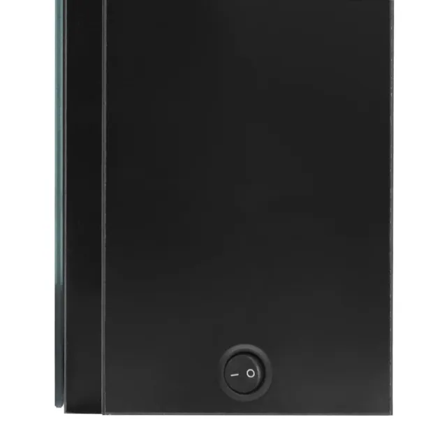 Armoire de salle de bain à miroir LED noir brillant 50x13x70 cm