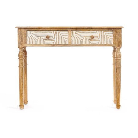 Recibidor con 2 Cajones Gift Decor 34 34 Blanco Marrón 98 x 77 x 42 c