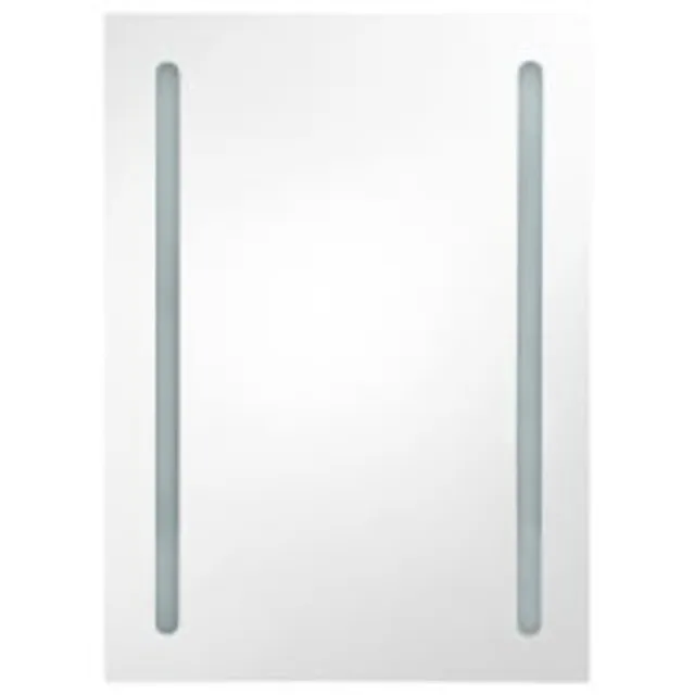Armoire de salle de bain à miroir LED Blanc brillant 50x13x70cm