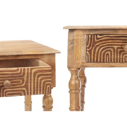 Hall Table with 2 Drawers Gift Decor 40 40 Brown 98 x 77 x 42 cm Curve 2
