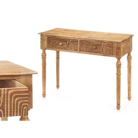 Meuble d'Entrée avec 2 Tiroirs Gift Decor 40 40 Marron 98 x 77 x 42 c