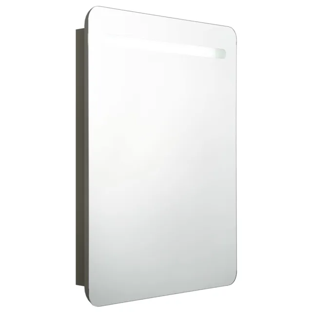 Armoire de salle de bain à miroir LED anthracite 60x11x80 cm