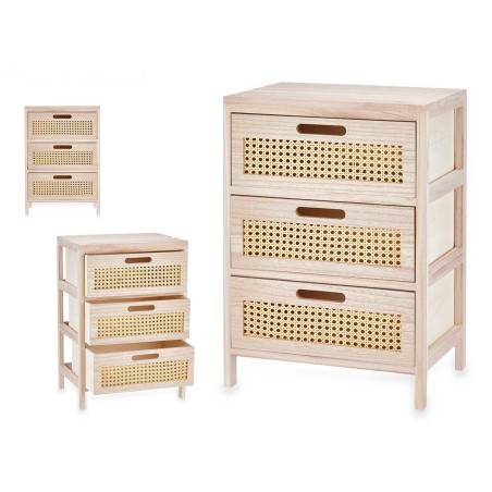 Caisson à Tiroirs Gift Decor 923516-3 Rattan Naturel 40 x 58 x 29 cm