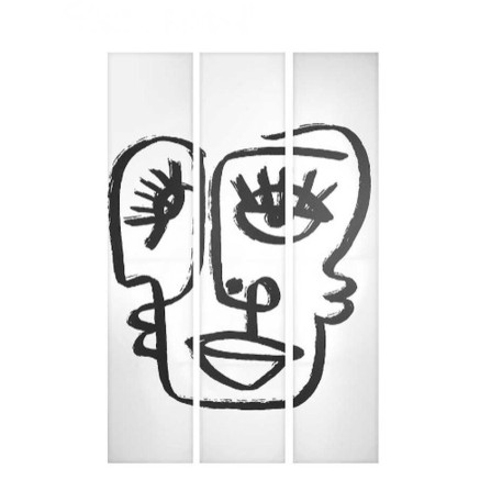 Biombo Gift Decor PC343329 PC343329 Blanco Negro Lienzo 122 x 2,5 x 18