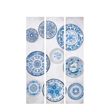 Kamerscherm Gift Decor PC343330 PC343330 Blauw Wit Canvas 122 x 2,5 x