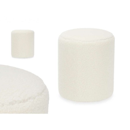 Pouf Gift Decor TR23020-1 TR23020-1 Blanc Tissu Bois MDF