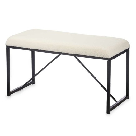 Panca Gift Decor TR23063-1 TR23063-1 Bianco Metallo Stoffa 81 x 42 x 3