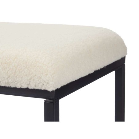 Bench Gift Decor TR23063-1 TR23063-1 White Metal Cloth 81 x 42 x 38 cm