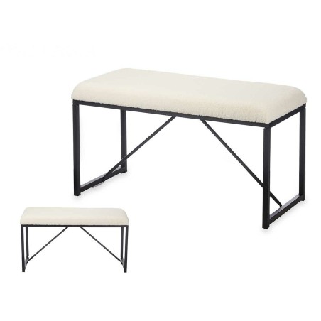 Bench Gift Decor TR23063-1 TR23063-1 White Metal Cloth 81 x 42 x 38 cm