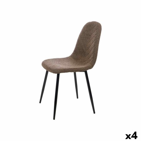 Stoel Bruin Stof Fleece 45 x 89 x 53 cm (4 Stuks)