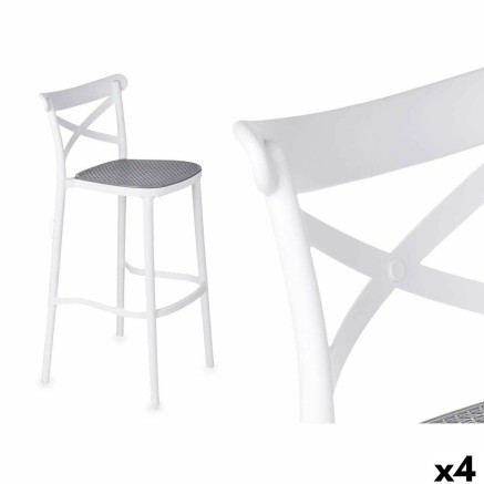 Taburete Gift Decor PC-175B PC-175B Blanco Gris Polipropileno Ratán 4