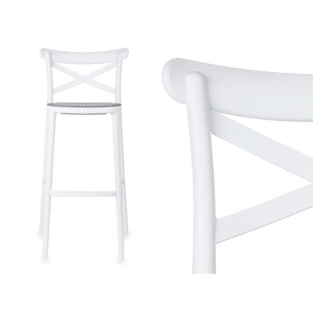 Taburete Gift Decor PC-175B PC-175B Blanco Gris Polipropileno Ratán 4