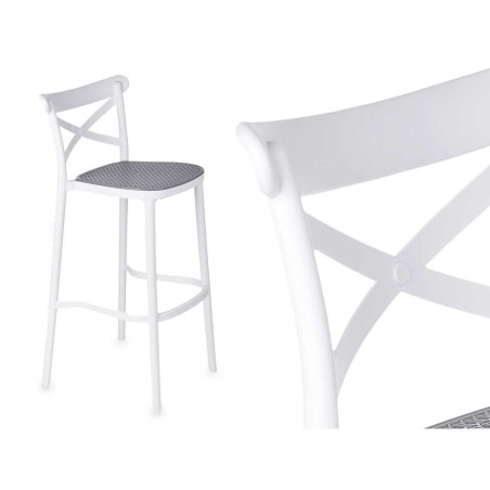 Taburete Gift Decor PC-175B PC-175B Blanco Gris Polipropileno Ratán 4