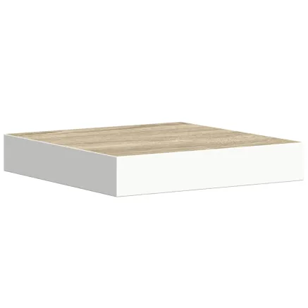 Étagère murale flottante Chêne et blanc 23x23,5x3,8 cm MDF 2