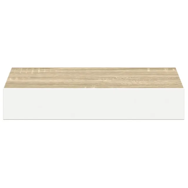 Étagère murale flottante Chêne et blanc 23x23,5x3,8 cm MDF