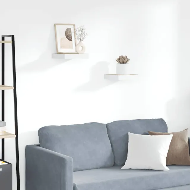 Étagères murales 2 pcs Chêne et blanc 23x23,5x3,8 cm MDF