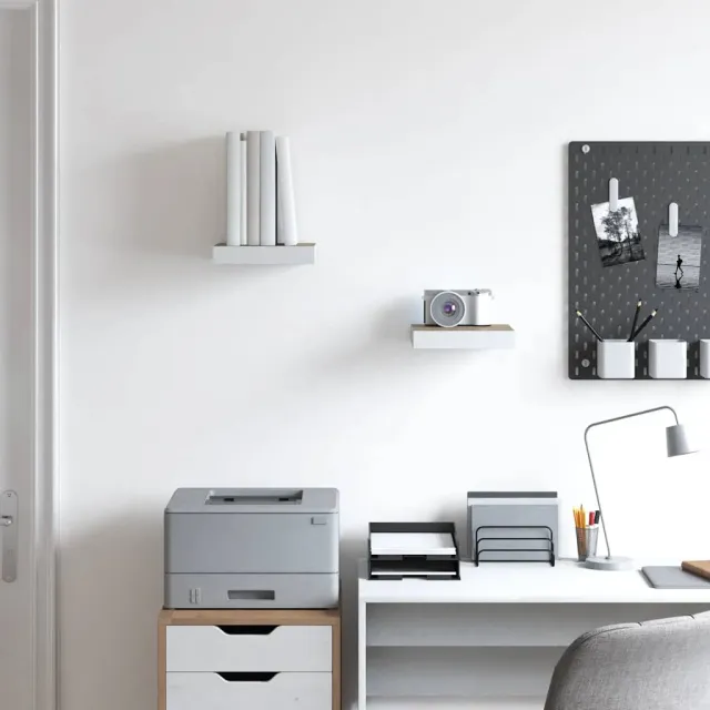 Étagères murales 2 pcs Chêne et blanc 23x23,5x3,8 cm MDF