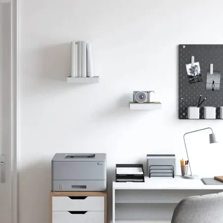 Étagères murales 2 pcs Chêne et blanc 23x23,5x3,8 cm MDF