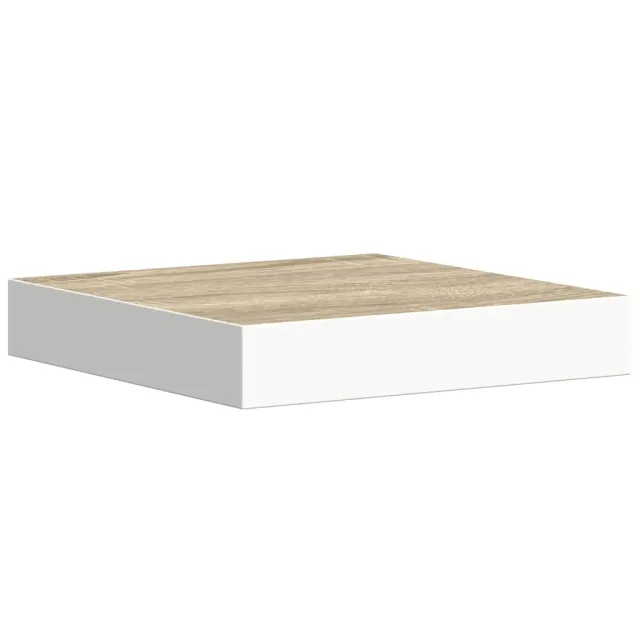 Étagères murales 2 pcs Chêne et blanc 23x23,5x3,8 cm MDF