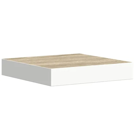 Étagères murales 2 pcs Chêne et blanc 23x23,5x3,8 cm MDF
