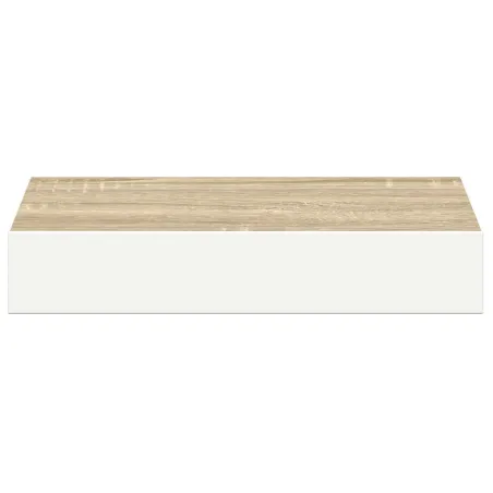 Étagères murales 2 pcs Chêne et blanc 23x23,5x3,8 cm MDF