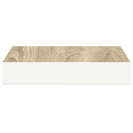 Étagères murales 2 pcs Chêne et blanc 23x23,5x3,8 cm MDF