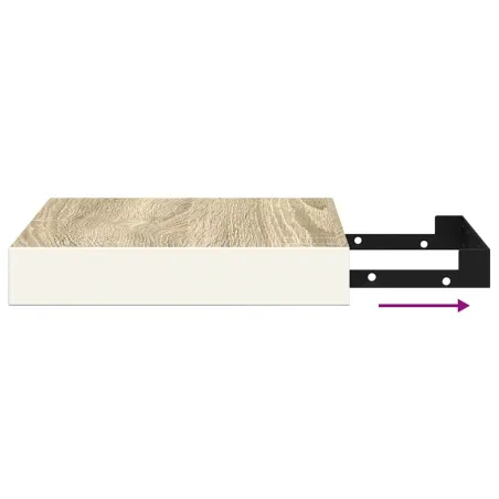 Étagères murales 4 pcs Chêne et blanc 23x23,5x3,8 cm MDF